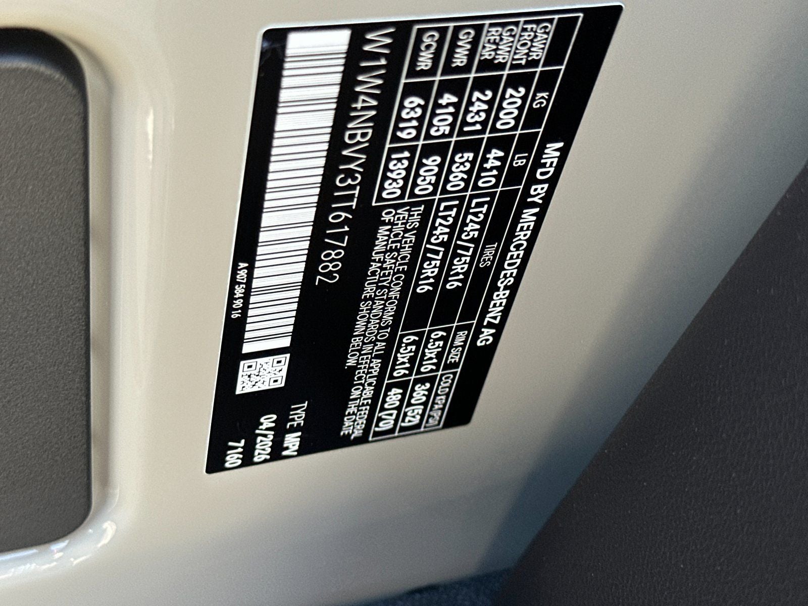 2026 Mercedes-Benz Sprinter 2500 Cargo 144 WB 4MATIC®