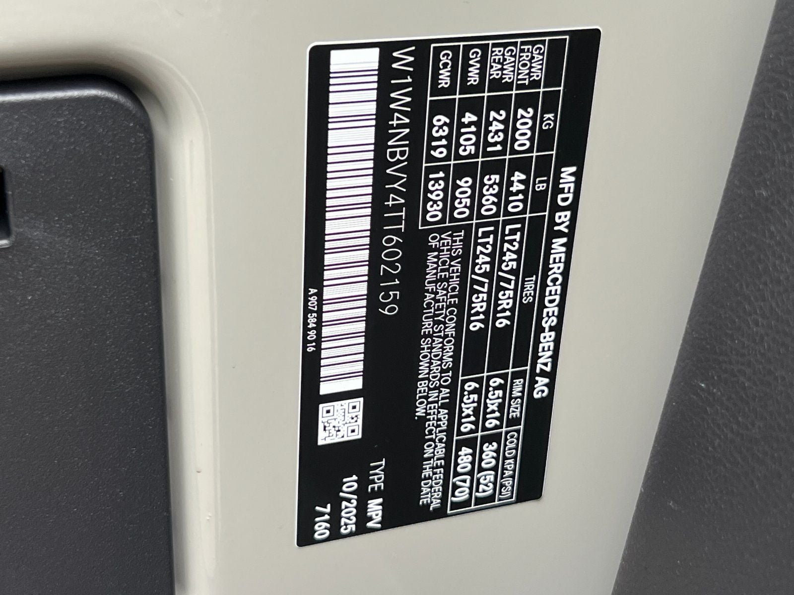 2026 Mercedes-Benz Sprinter 2500 Cargo 144 WB 4MATIC®