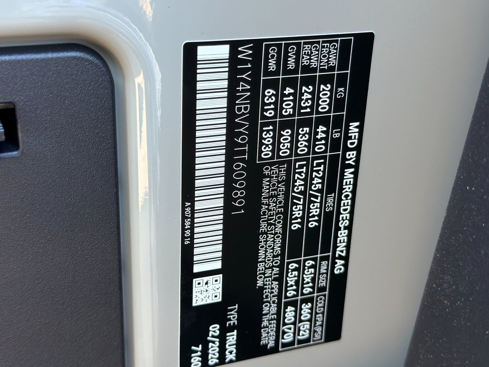 2026 Mercedes-Benz Sprinter 2500 Cargo 144 WB 4MATIC®