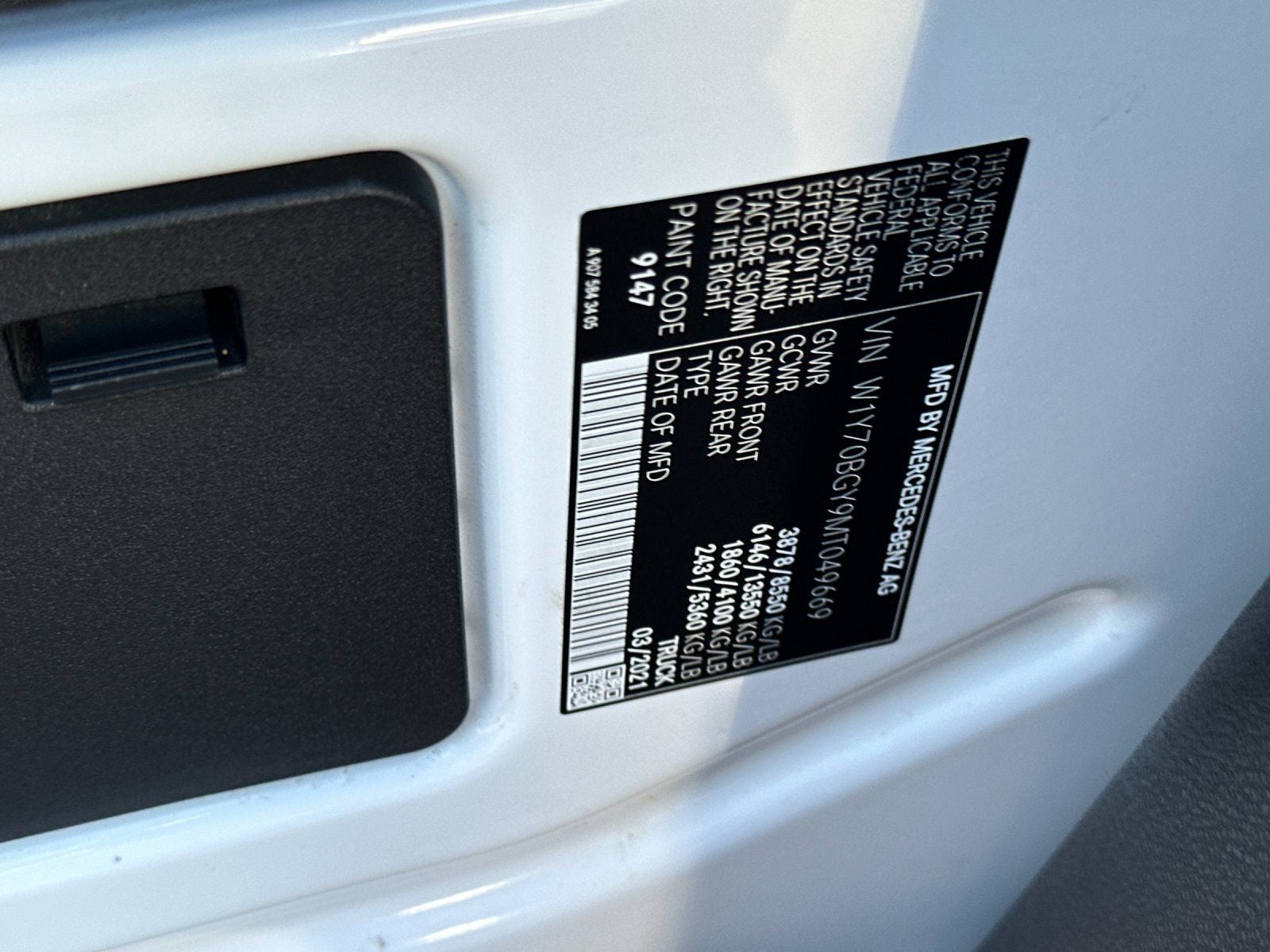 2021 Mercedes-Benz Sprinter 1500 Cargo Van 144 in. WB